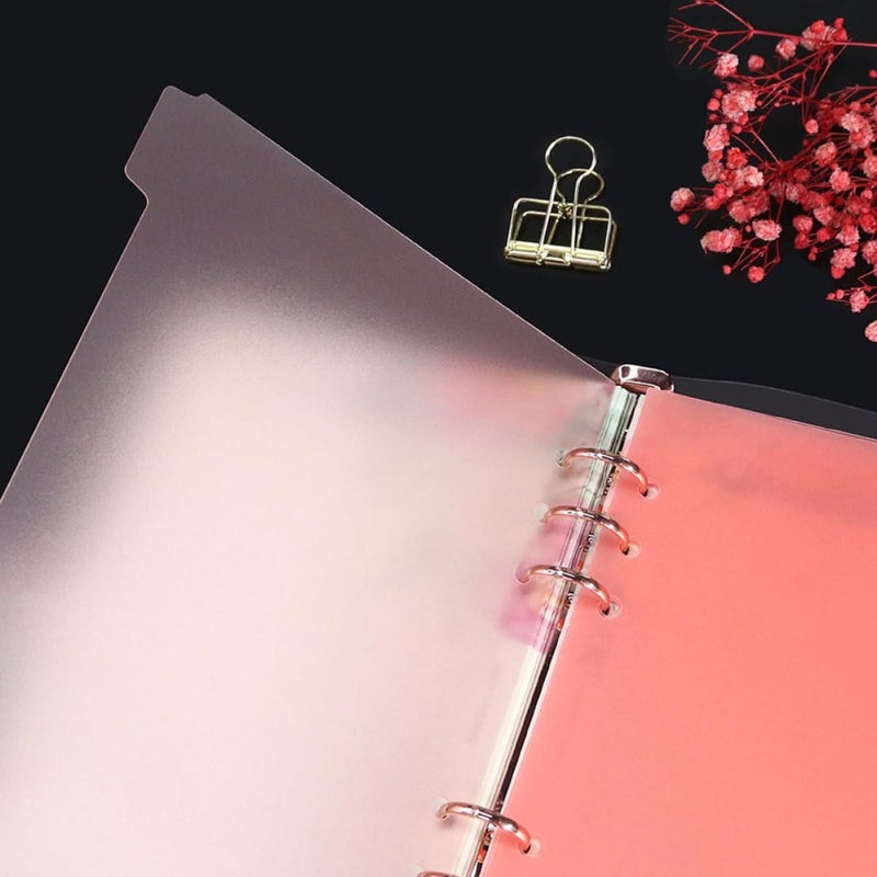 Pink A5 Detachable Binder Tabs Dividers 6 Page Set Index Labels Organizer - Image 5