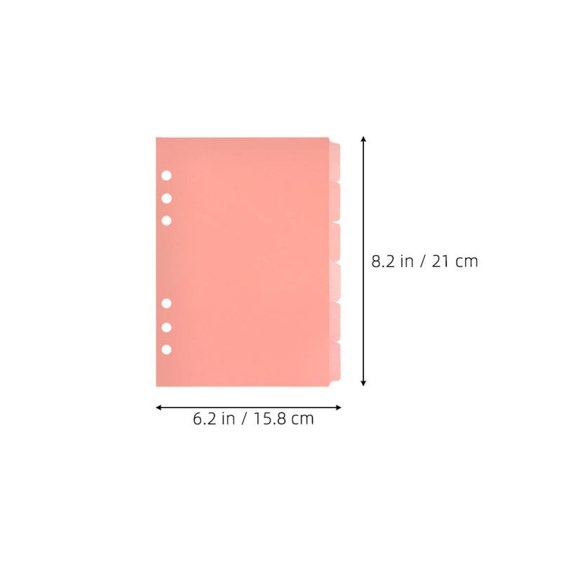 Pink A5 Detachable Binder Tabs Dividers 6 Page Set Index Labels Organizer - Image 3