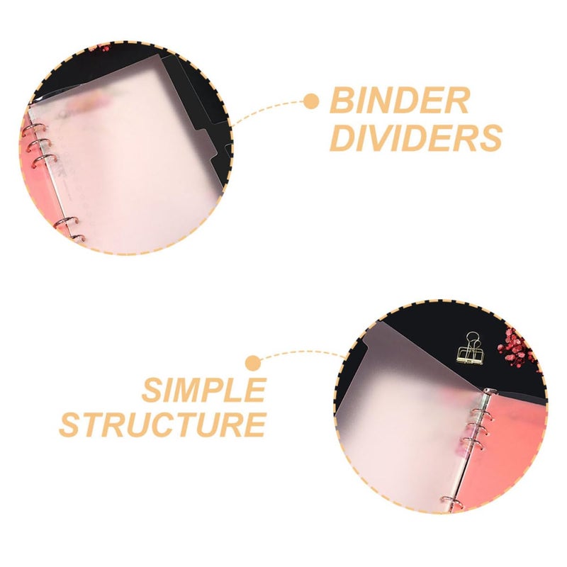 Pink A5 Detachable Binder Tabs Dividers 6 Page Set Index Labels Organizer - Image 4