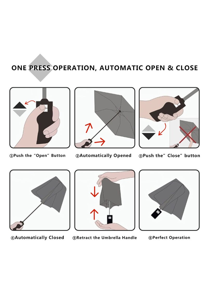 مظلة شفافة، مظلة فقاعية شفافة للنساء، مظلة قابلة للفتح والإغلاق تلقائياً، مظلة سفر شفافة للنساء والفتيات والأطفال لطقس ممطر وعاصف - Image 4