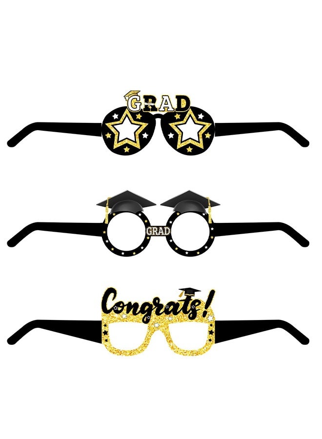 6Pcs Graduation Party Glasses, Paper Graduation Glasses for Class of Photo, Graduation Party Decoration - Image 3