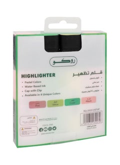 روكو روكو مجموعة ألوان هايلايتر برأس مشطوف باستيل، 4 ألوان  - Image 2