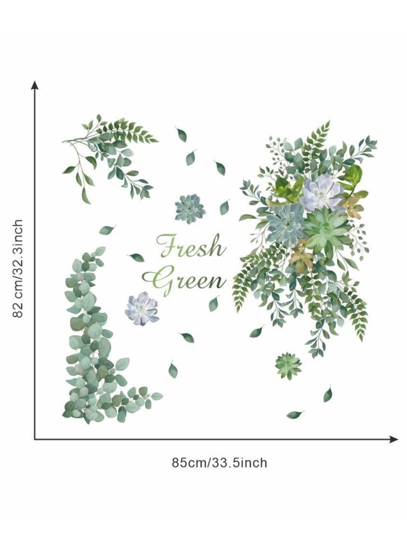 Y&D Tropical Art Fresh Leaf Self-Adhesive Removable Wall Stickers Perfect For Bedroom Corner Skirting In Living Room  - Image 2