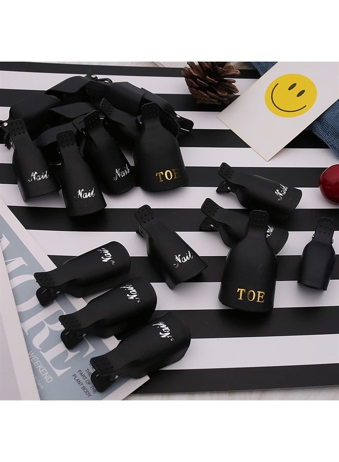 Akstore 20 PCS Nail Polish Remover Clips,Toenail and Finger Gel Nail Polish Remover Clips Acrylic Nail Art Soak Off Clip Caps (Black) - Image 5
