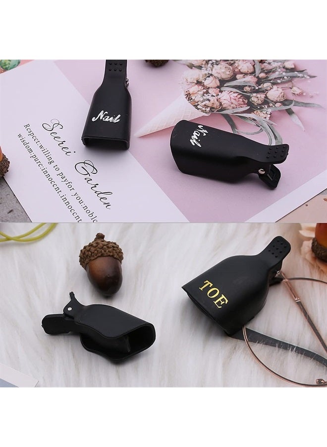 Akstore 20 PCS Nail Polish Remover Clips,Toenail and Finger Gel Nail Polish Remover Clips Acrylic Nail Art Soak Off Clip Caps (Black) - Image 2