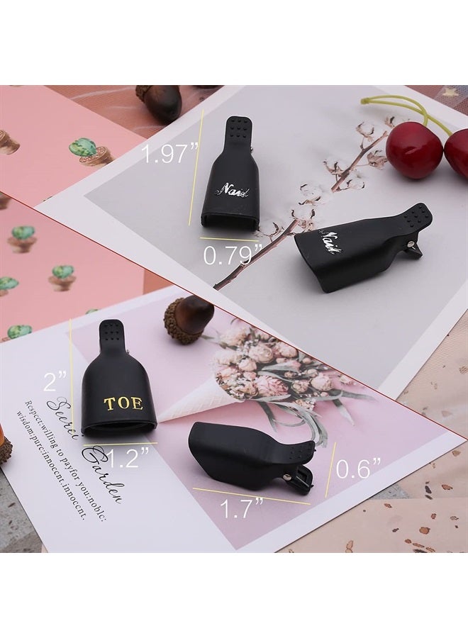 Akstore 20 PCS Nail Polish Remover Clips,Toenail and Finger Gel Nail Polish Remover Clips Acrylic Nail Art Soak Off Clip Caps (Black) - Image 3
