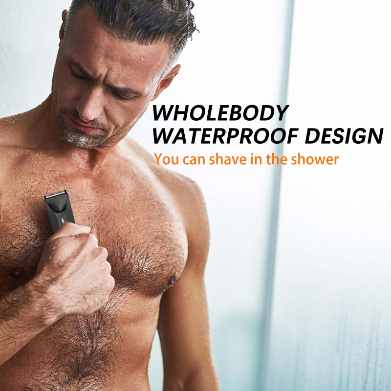 MAXGROOM Manscape Body Hair Trimmer for Men, IPX7 Waterproof Pubic & Groin Hair Trimmer- Electric Ball Shaver with LED Light, Ceramic Blade, USB Rechargeable & Travel Pouch - Image 2