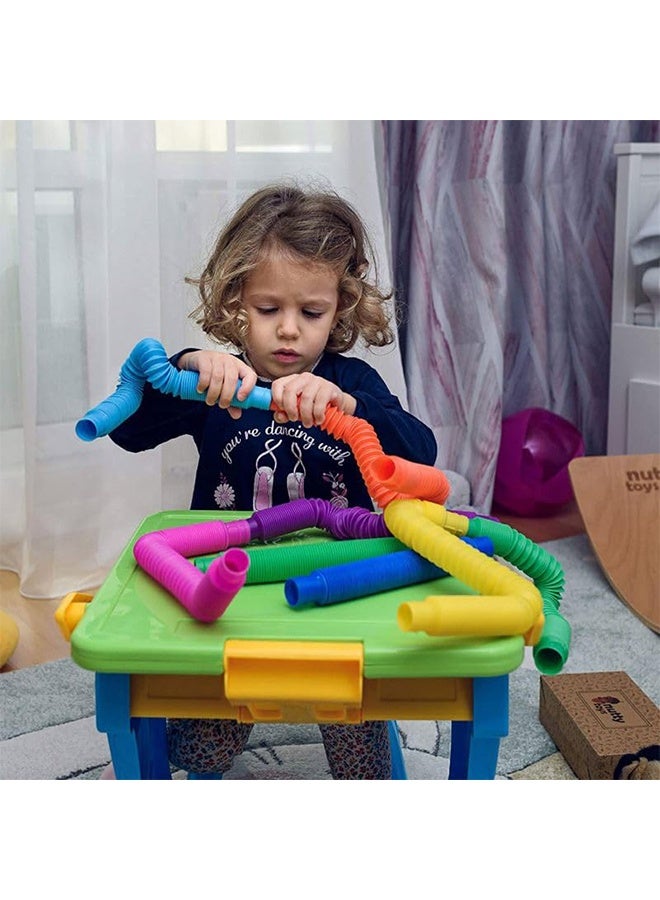 Jamal 8 Pcs Pop Tubes Sensory Fidget Tubes Toddler Toys Party Favors With Classroom Prizes Gifts Goodie Bag Stuffers Anxiety Stress Relief Toys For Kids Adults - Image 4