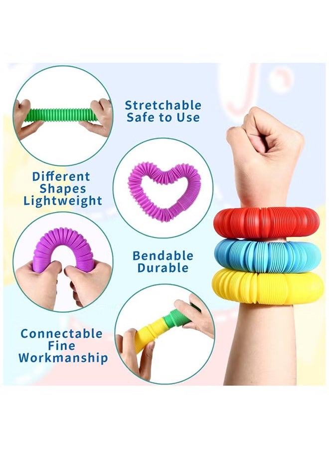Jamal 8 Pcs Pop Tubes Sensory Fidget Tubes Toddler Toys Party Favors With Classroom Prizes Gifts Goodie Bag Stuffers Anxiety Stress Relief Toys For Kids Adults - Image 3