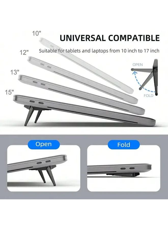 Silvery Portable Adjustable Ergonomic Laptop Stand With Cooling System For 12 20 Inch Laptops - Image 5