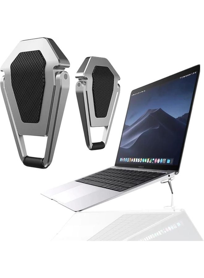 Silvery Portable Adjustable Ergonomic Laptop Stand With Cooling System For 12 20 Inch Laptops - Image 1