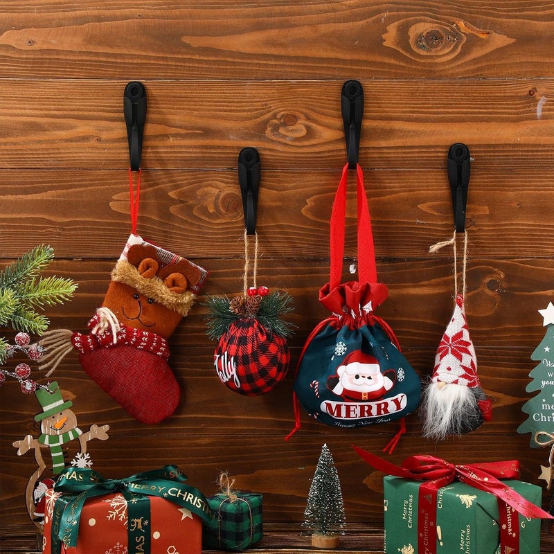 Fiada 12 Pcs Christmas Garland Hanger for Mantle Cord Bundlers Cord Organizer for Appliances, Self Adhesive Kitchen Sticky Silicone Holder Organizer for Christmas Wreath Fireplace(Black) - Image 2