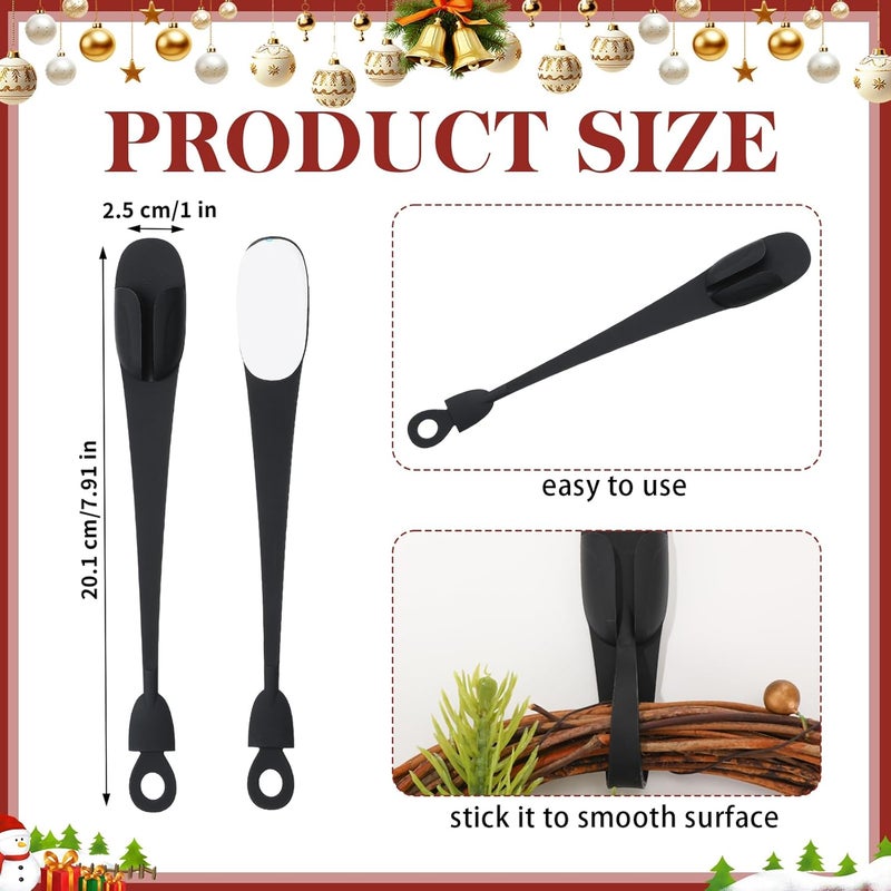 Fiada 12 Pcs Christmas Garland Hanger for Mantle Cord Bundlers Cord Organizer for Appliances, Self Adhesive Kitchen Sticky Silicone Holder Organizer for Christmas Wreath Fireplace(Black) - Image 3
