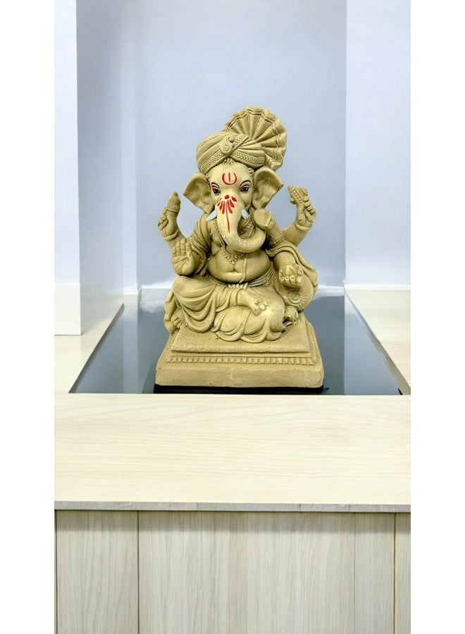 Suninow 100% Eco Friendly Clay Ganesh Idol for Ganesh Chaturthi 8.6 Inch | Water Soluble | Ganesh Chaturthi Idol | Clay Ganesha Idol, Multicolor (gi22) - Image 5