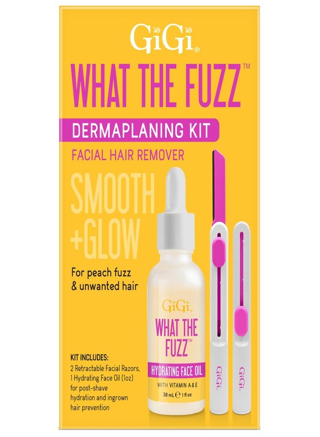 GiGi What The Fuzz Dermaplaning Kit – Face Razor for Peach Fuzz Removal, Facial Hair Remover & Exfoliating Tool, Smooth Skin Shaving for Women, - Image 1
