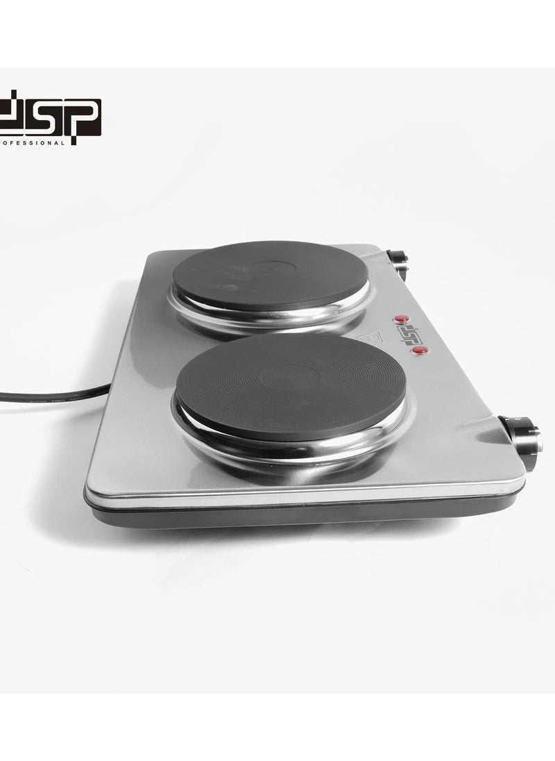 DSP - DSP Hot Plate 2 Eye KD4050 1000&1500w Front button Silver - Image 1