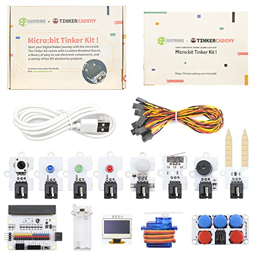 EF ELECFREAKS ELECFREAKS microbit Tinker Kit for Kid Microbit Sensor Starter Kit with 35 Projects DIY Programming STEM kit with Basic Coding Electronics Modules and Wiki TutorialWithout Microbit - Image 1