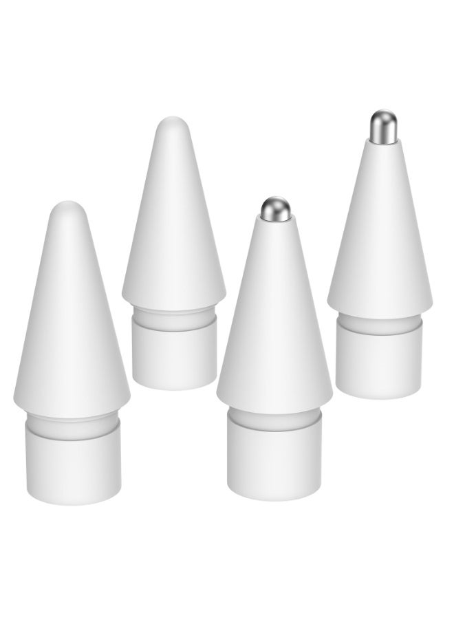 spa luxetique Replacement Tips for Apple Pencil 2nd Gen/1st Gen/USB-C/Apple Pencil Pro,No Wear Out Apple Pencil Tips,Metal Pencil Nibs for Precise Control-Pen Like 0.78mm Longer Tips for iPad Pencil-(4 Pack)  - Image 1