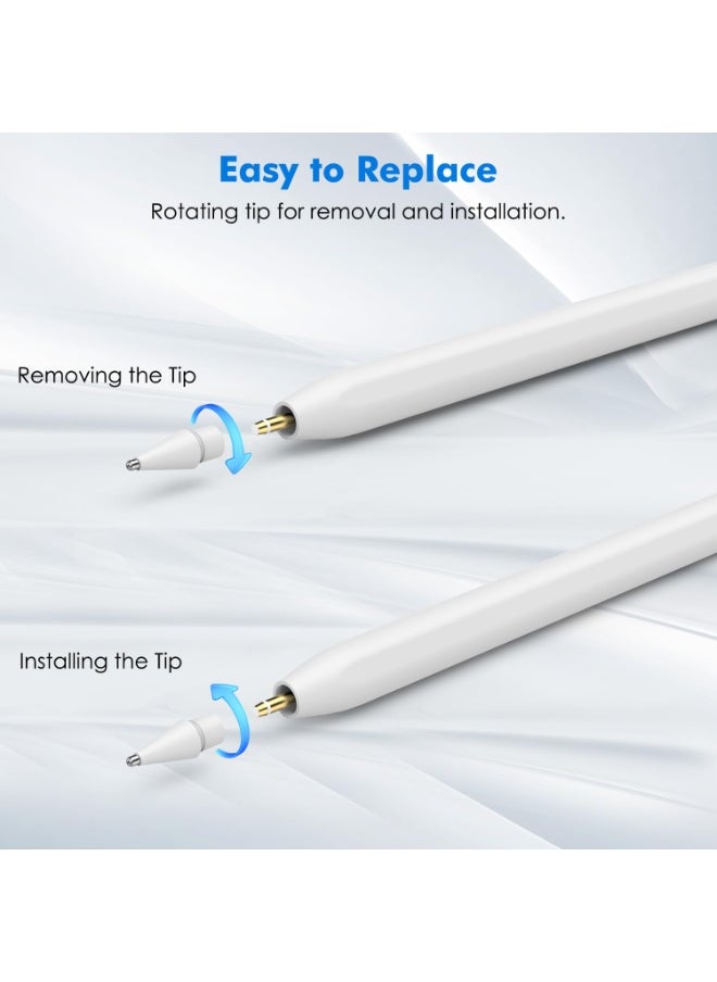 spa luxetique Replacement Tips for Apple Pencil 2nd Gen/1st Gen/USB-C/Apple Pencil Pro,No Wear Out Apple Pencil Tips,Metal Pencil Nibs for Precise Control-Pen Like 0.78mm Longer Tips for iPad Pencil-(4 Pack)  - Image 4