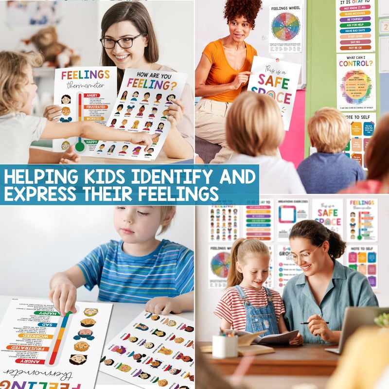 BEAWART 10 Mental Health Posters For Kids (10"x14") Therapy Office Decor, Feeling Wheel Poster, What Can I Control, Emotions Chart Kids Inspirational Wall Art, Classroom School Counselor Psychologist Decor - Image 4