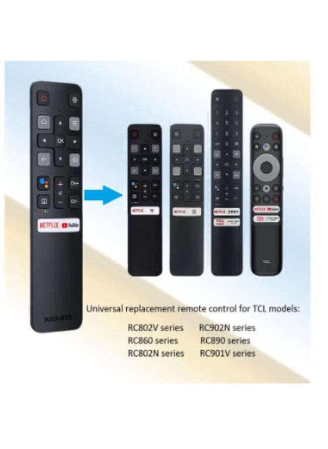 Generic Voice Remote Control for TCL Android TV, New Upgraded Replacement RC802V for TCL TVs, 40S330 32S330 40S334 32S334 70S430 32A325 32A323 65Q637 55S430 43S430 55Q637 43S434 75S434 32P30S  - Image 3