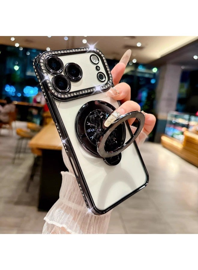 Suitable For Iphone 17 Pro Phone Case With Electroplated Rhinestone Edge, Money Spinner Stand, Anti-drop For Apple 16/15
