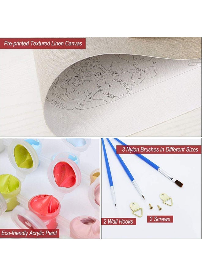 NIBEMINENT DIY Oil Painting on Canvas Paint by Number Kit Multicolor 16x20inch - Image 2