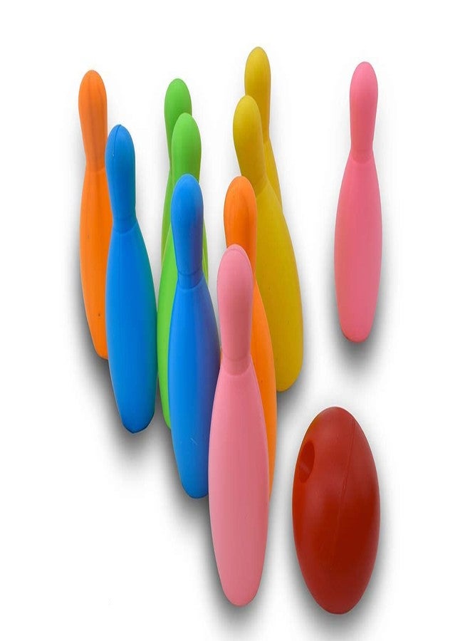 Ixora Bowling Set Toy 10 Colourful Bowling Pins and 2 Balls Indoor Toys Toss Sports Developmental Game for Active Party Family Games Children Boys Girls (Multicolor) - Image 4