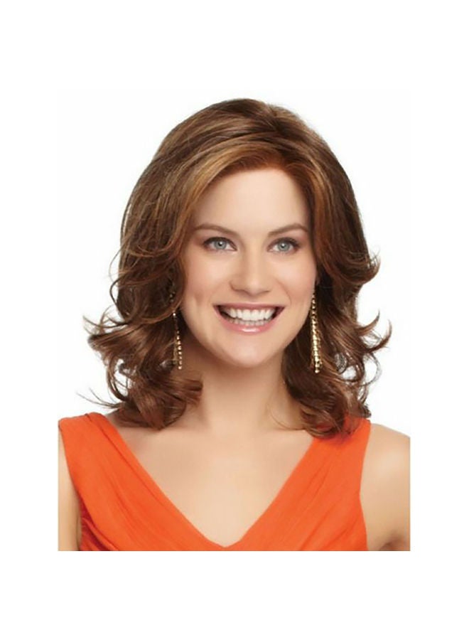 NIBEMINENT Fashion Fluffy Short Curly Wigs Brown 30cm