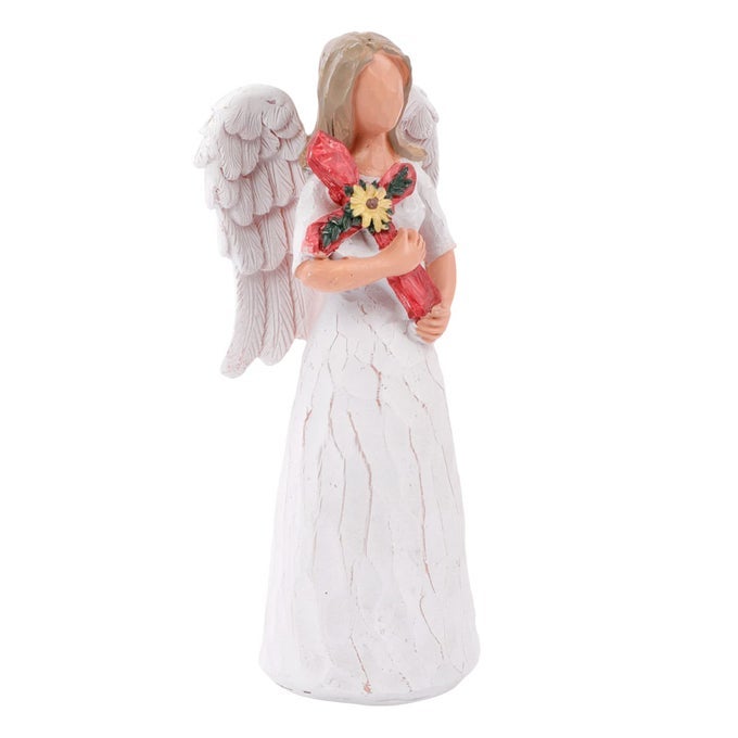SYMPATHY ANGEL FIGURINE ANGEL HOLDING A CROSS COLLECTIBLE FIGURINE I PRAY THAT YOU GROW IN CHRISTIAN FAITH ALL THE DAYS OF YOUR LIFE A GIFT TO COMFORT AND ENCOURAGE HOPE AND HEALING