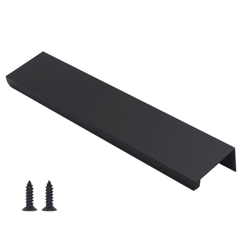 HANIHUA 20 Pack Black Kitchen Cabinet Handles Modern Finger Pulls for Cabinets 59inch150mm Length Matte Black Edge Cabinet Pulls Drawer Tabs Pull Hardware Concealed Tab Handle - Image 2