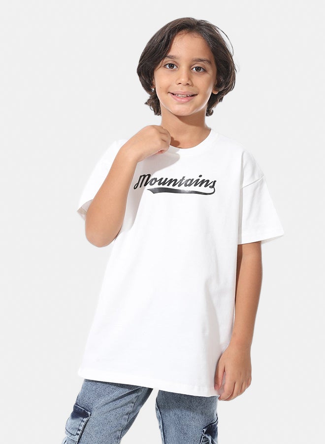 Andora Printed Half Sleeves White T-Shirt_White - Image 1