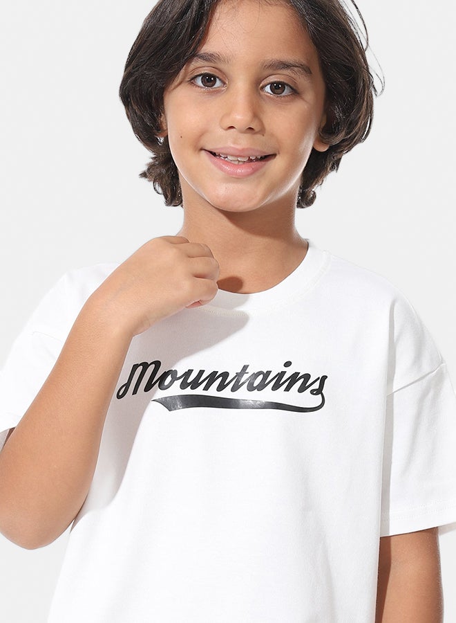 Andora Printed Half Sleeves White T-Shirt_White - Image 3