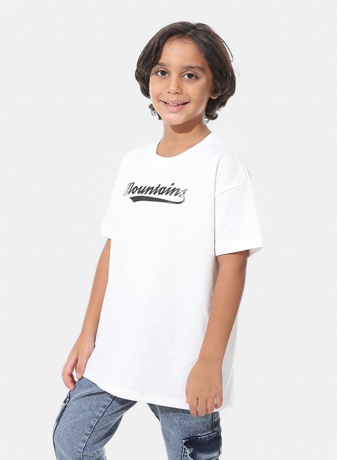 Andora Printed Half Sleeves White T-Shirt_White - Image 2