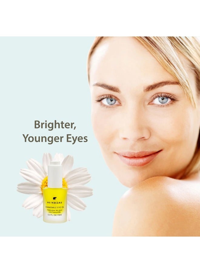 Sundari Chamomile Eye Oil - 0.3 Fl Oz, Natural Dark Circle Treatment, Anti-Aging, Wrinkle Reduction, Brightens, Nourishes, Smooths Under-Eye, Dropper - Image 4