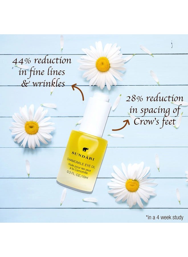 Sundari Chamomile Eye Oil - 0.3 Fl Oz, Natural Dark Circle Treatment, Anti-Aging, Wrinkle Reduction, Brightens, Nourishes, Smooths Under-Eye, Dropper - Image 2