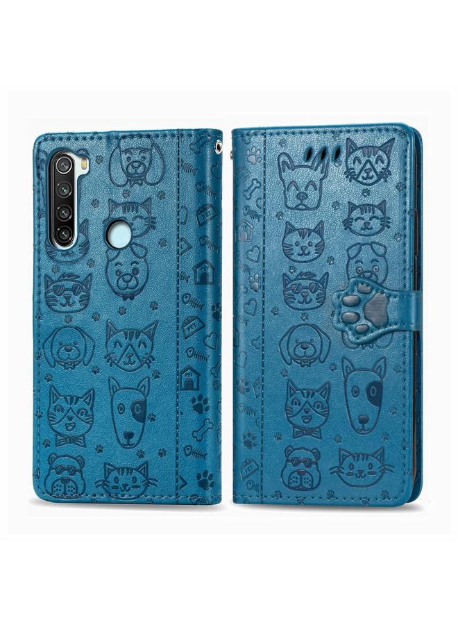 Case For Xiaomi Redmi Note 8 Cute Cat and Dog Embossed Horizontal Flip PU Leather Case with Holder / Card Slot / Wallet / Lanyard
