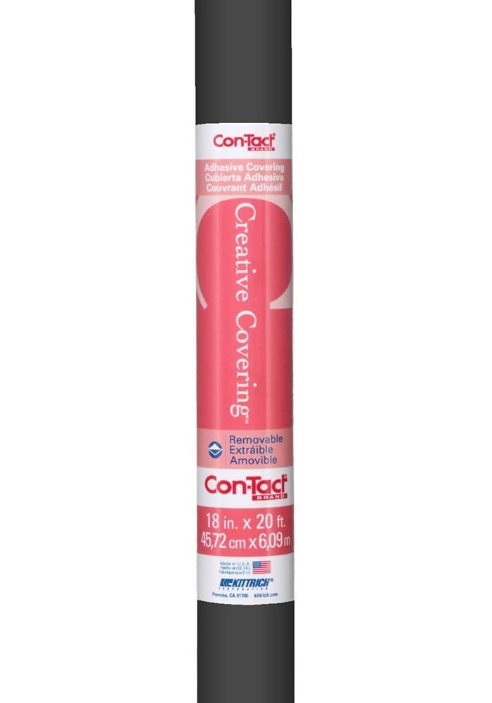 Con-Tact Brand Creative Covering Self-Adhesive Vinyl Drawer and Shelf Liner, 18" x 9', Black - Image 1