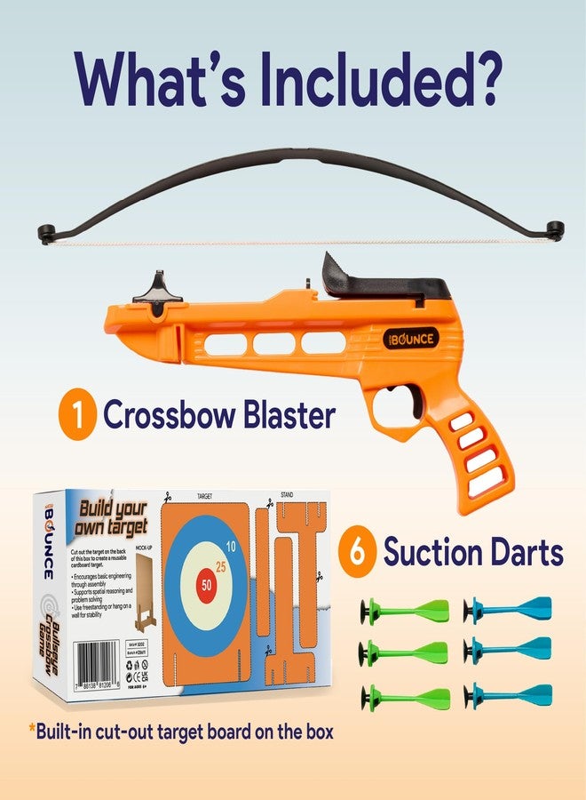 New Bounce Bullseye Crossbow Game - Kids Target Shooting Toy with 6 Suction Darts, Indoor & Outdoor Archery Fun, Improves Focus & Coordination, 1-2 Player Game, Ages 3+ STEM Skill-Building Toy - Image 2