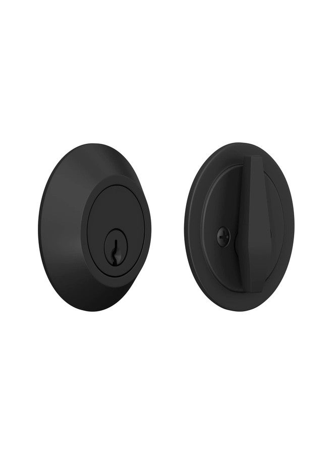SCHLAGE قفل شلايج سكوت بديبولت مع حواف دائرية، مفتاح من جانب واحد، تشطيب أسود غير لامع - Image 4