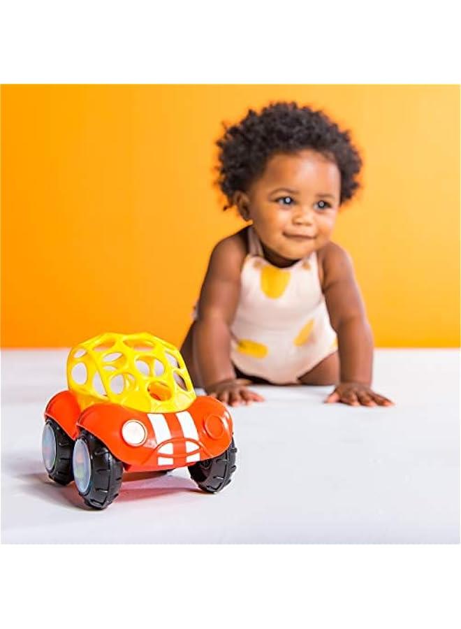 Oball Easy Grasp Rattle  Roll Buggie BPA-Free Push Car Infant Crawling Toy, 1 Pack, Age 3 Months and up, Red/Yellow - Image 3