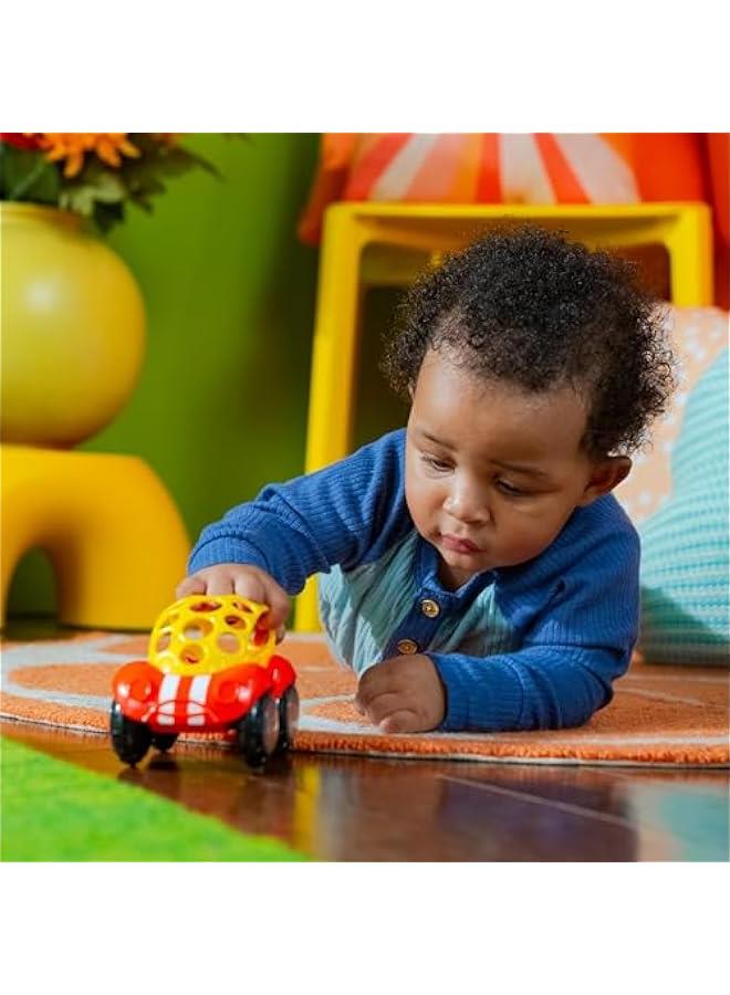 Oball Easy Grasp Rattle  Roll Buggie BPA-Free Push Car Infant Crawling Toy, 1 Pack, Age 3 Months and up, Red/Yellow - Image 5