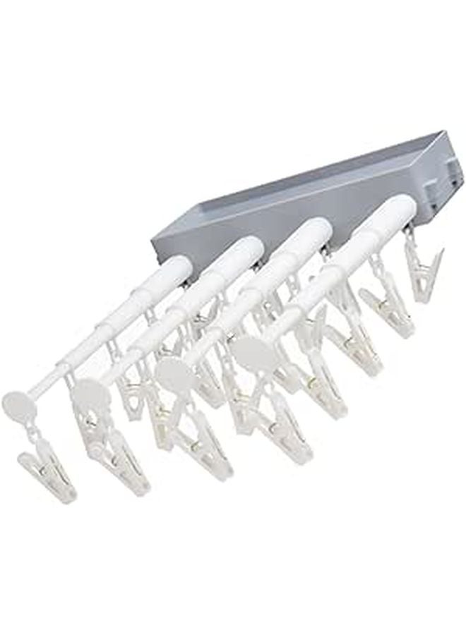 Wall Mounted Adjustable Folding Clothes Drying Rack Space Saving Indoor Laundry Hanger - Image 1