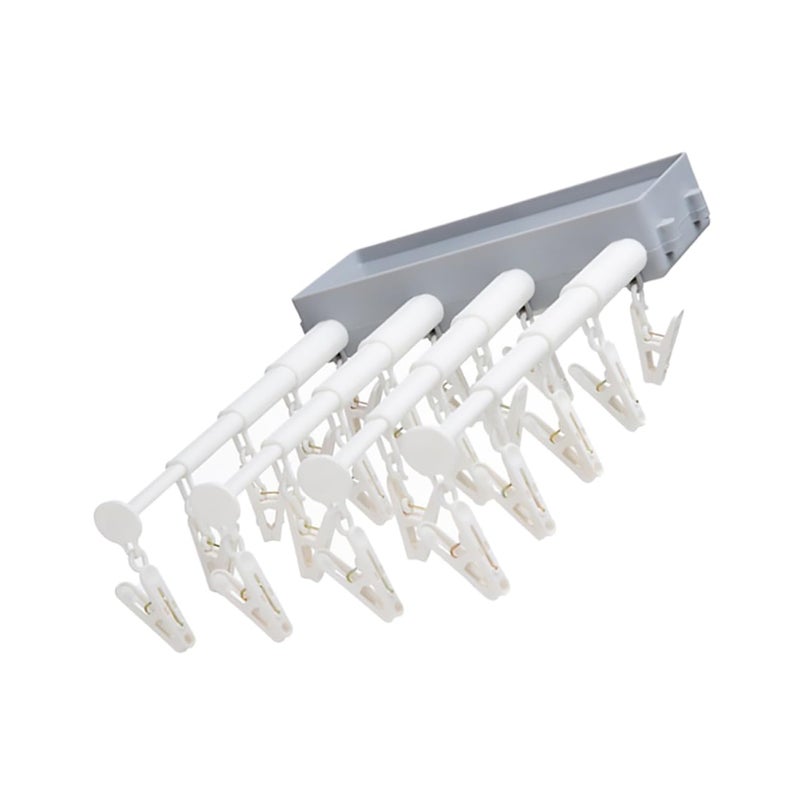 Wall Mounted Adjustable Folding Clothes Drying Rack Space Saving Indoor Laundry Hanger - Image 2