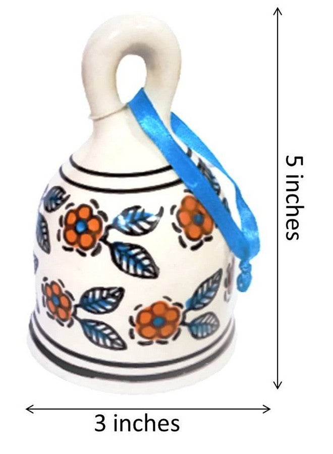 Purpledip Ceramic Painted Bell: Wall Door Hanging with Resonating Sound, 5 Inches Tall (12365) - Image 4