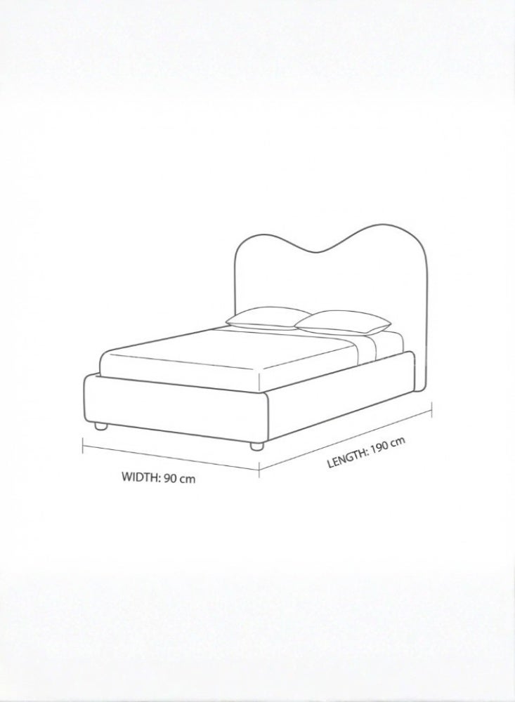 KARNAK Curvessa Curved Headboard Bed – Cream - Image 5