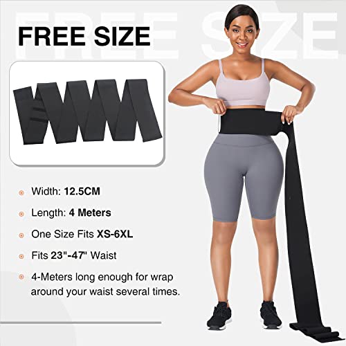 FeelinGirl Waist Trainer for Women Men Waist Wrap Tummy Control Waist Shaper with Loop Waist Trainer for Lower Belly Fat Black - Image 2