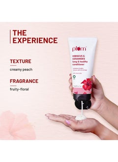 Plum Hibiscus Conditioner With Ceramides For Healthy Long Hair I Straight To Wavy Hair Conditioner For Frizzy Hair I Conditioners For Women & Men I 175G  - Image 5