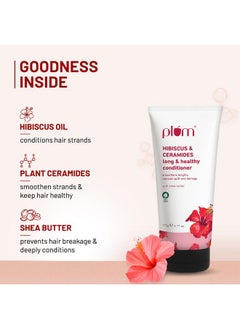 Plum Hibiscus Conditioner With Ceramides For Healthy Long Hair I Straight To Wavy Hair Conditioner For Frizzy Hair I Conditioners For Women & Men I 175G  - Image 4
