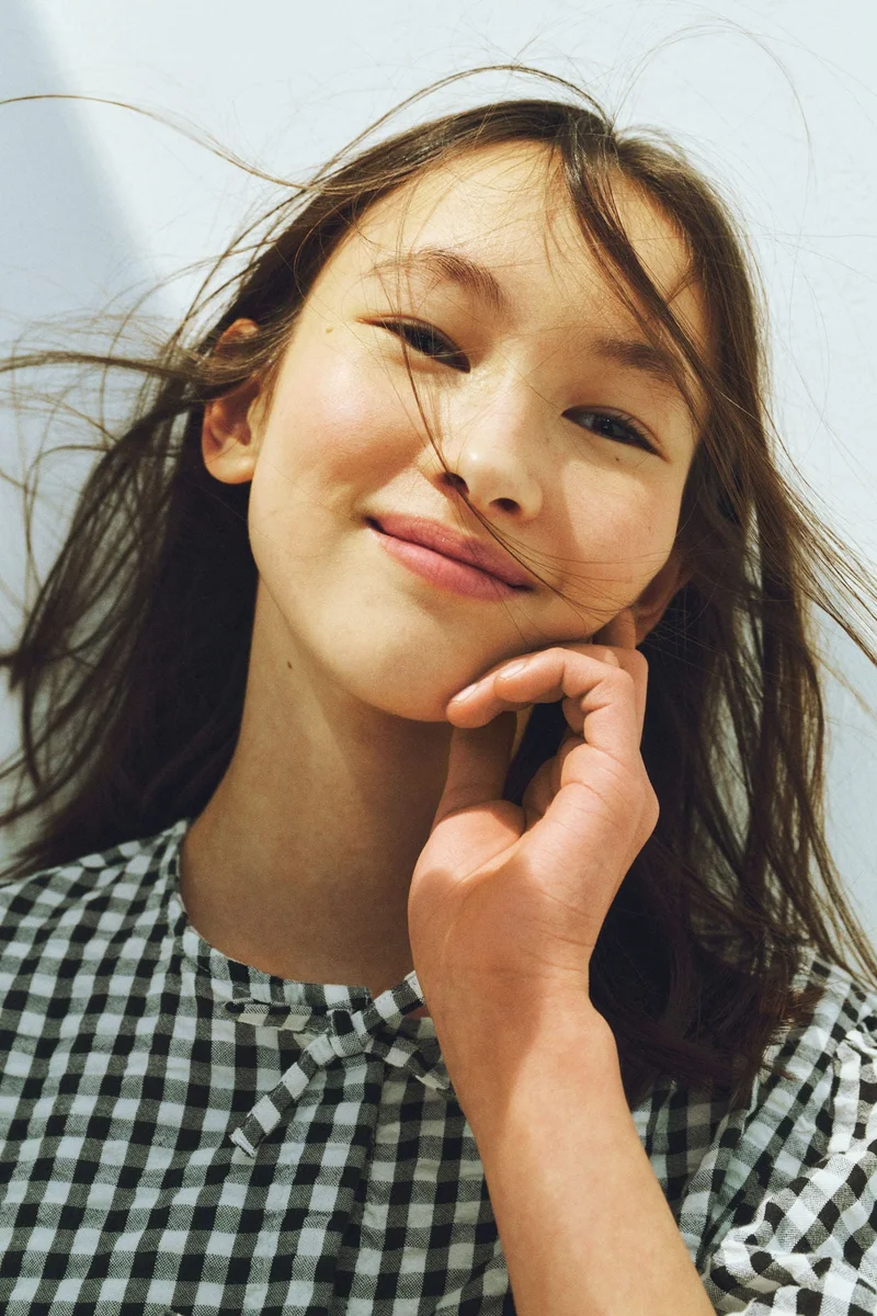 H&M Cotton seersucker peplum blouse